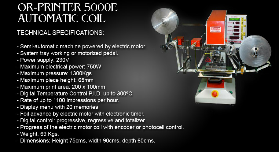 Hot-stamping machine OR-Printer 5000E Automatic Coli